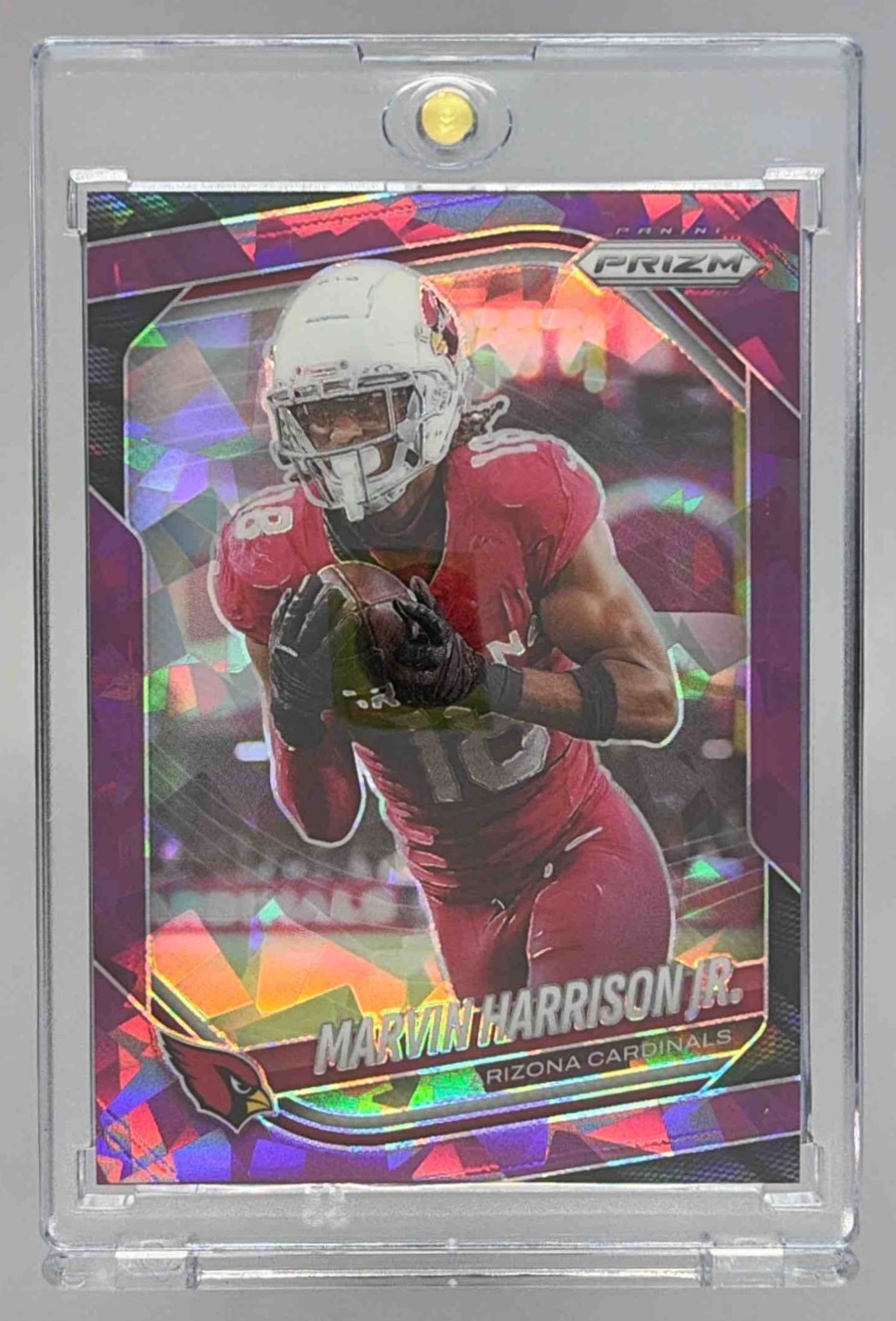 Card image for 2025 Panini Prizm Marvin Harrison Jr. Purple Ice /225 #28 Cardinals
