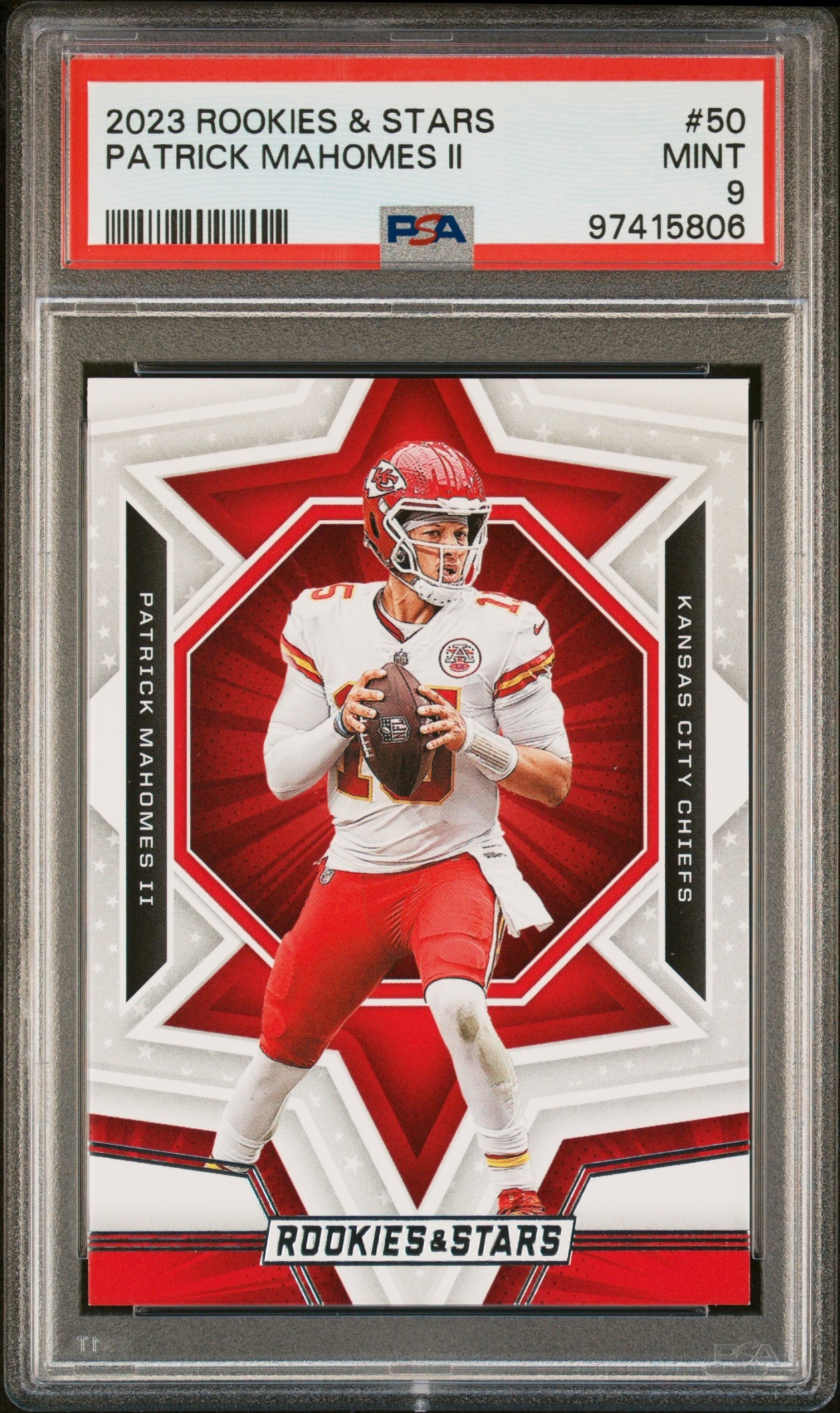 Card image for 2023 Panini Football Rookies & Stars Patrick Mahomes II #50 Kansas City Chiefs
