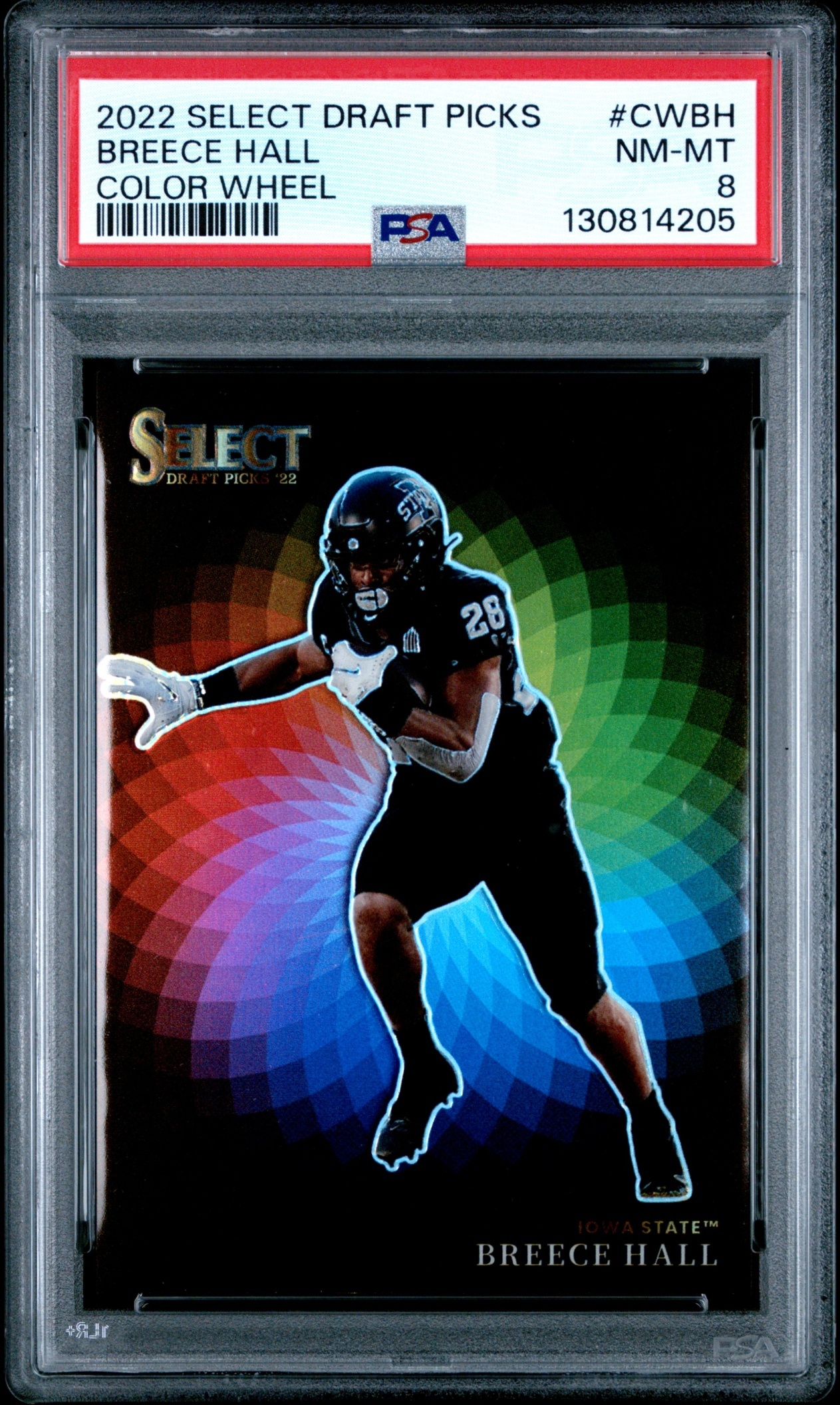 Card image for 2022 Panini Select Draft Picks Breece Hall Color Wheel #CW-BH RC Cyclones