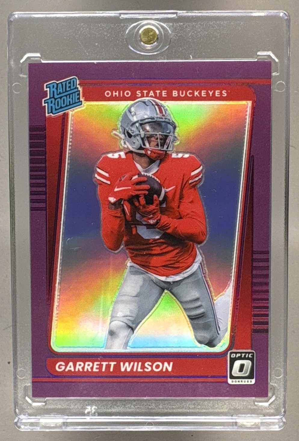 2022 PANINI DRAFT PICKS GARRETT WILSON #10 OPTIC RATED ROOKIE PURPLE /49 RC