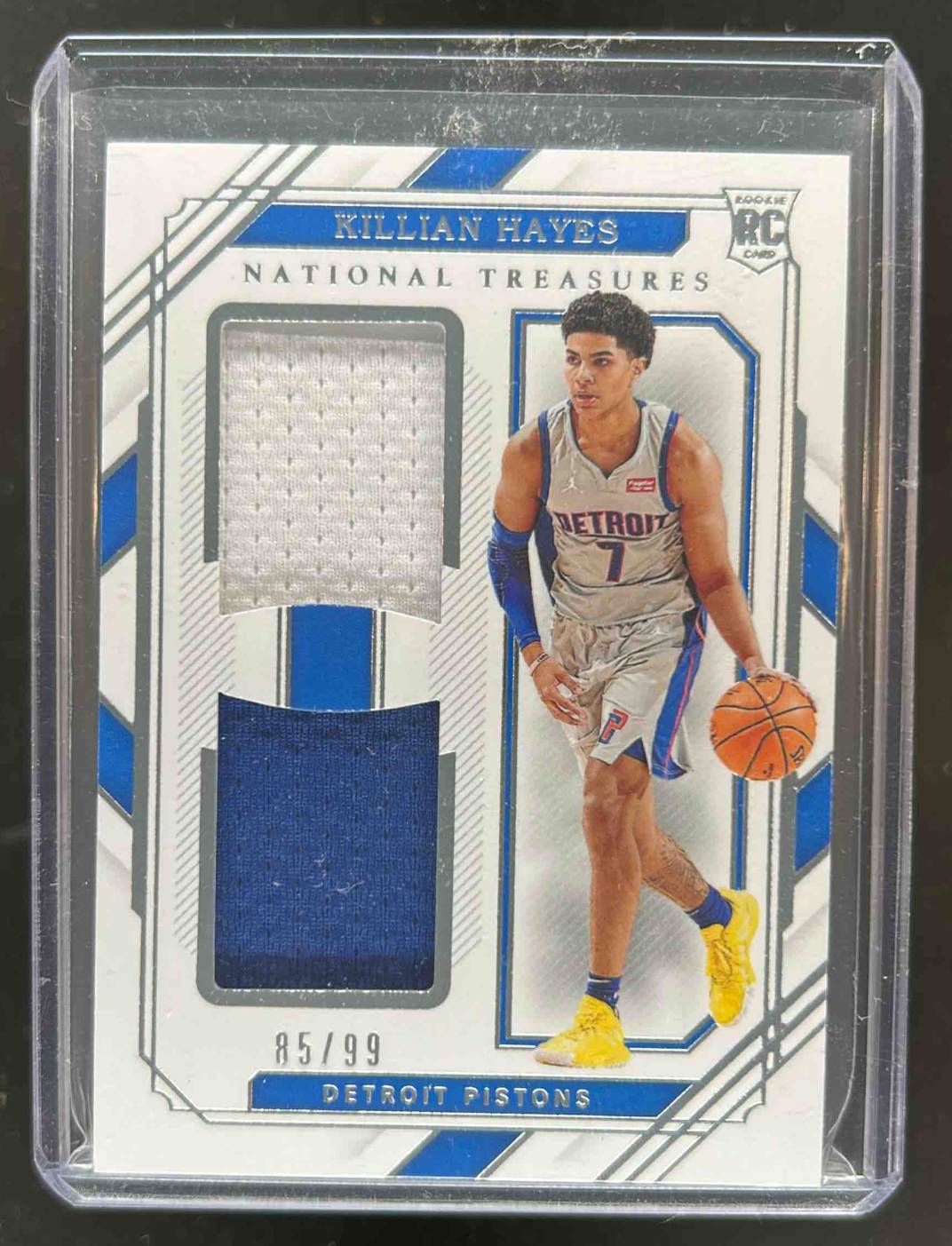 Card image for 2020-21 NATIONAL TREASURES KILLIAN HAYES #RM2-KLH ROOKIE DUAL MATERIALS /99 MEM RC