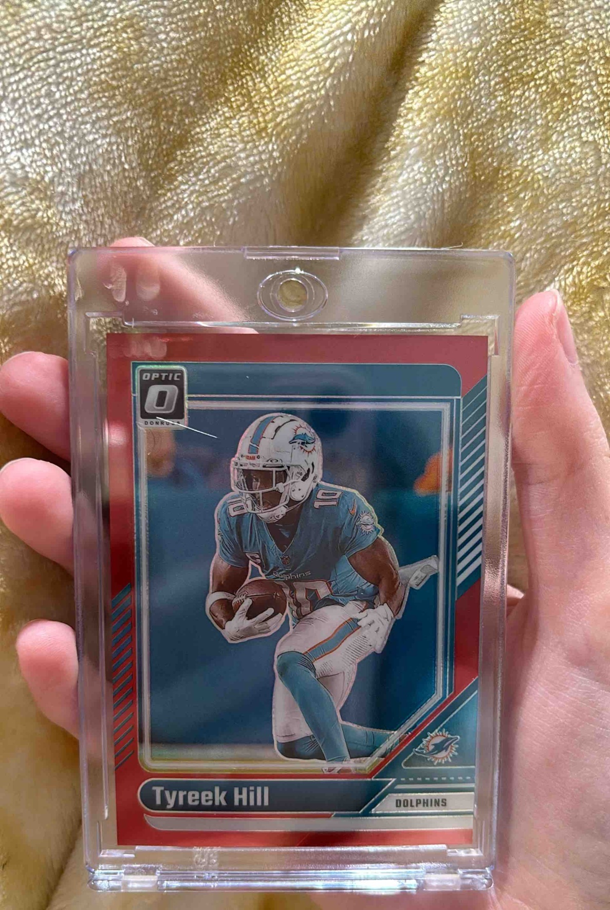 Card image for 2024 Panini Football Donruss Optic Tyreek Hill Red /125 #123 Miami Dolphins