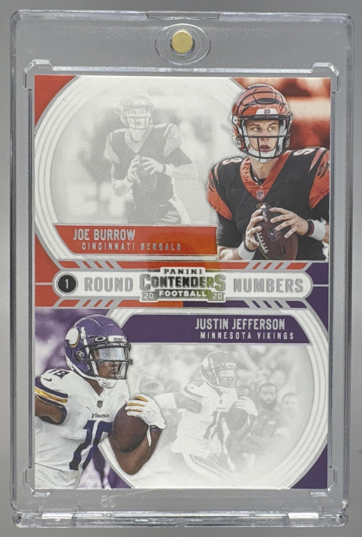 Card image for 2020 Panini Contenders Joe Burrow Draft Class Auto RPS /9 #DC-JBU RC Bengals