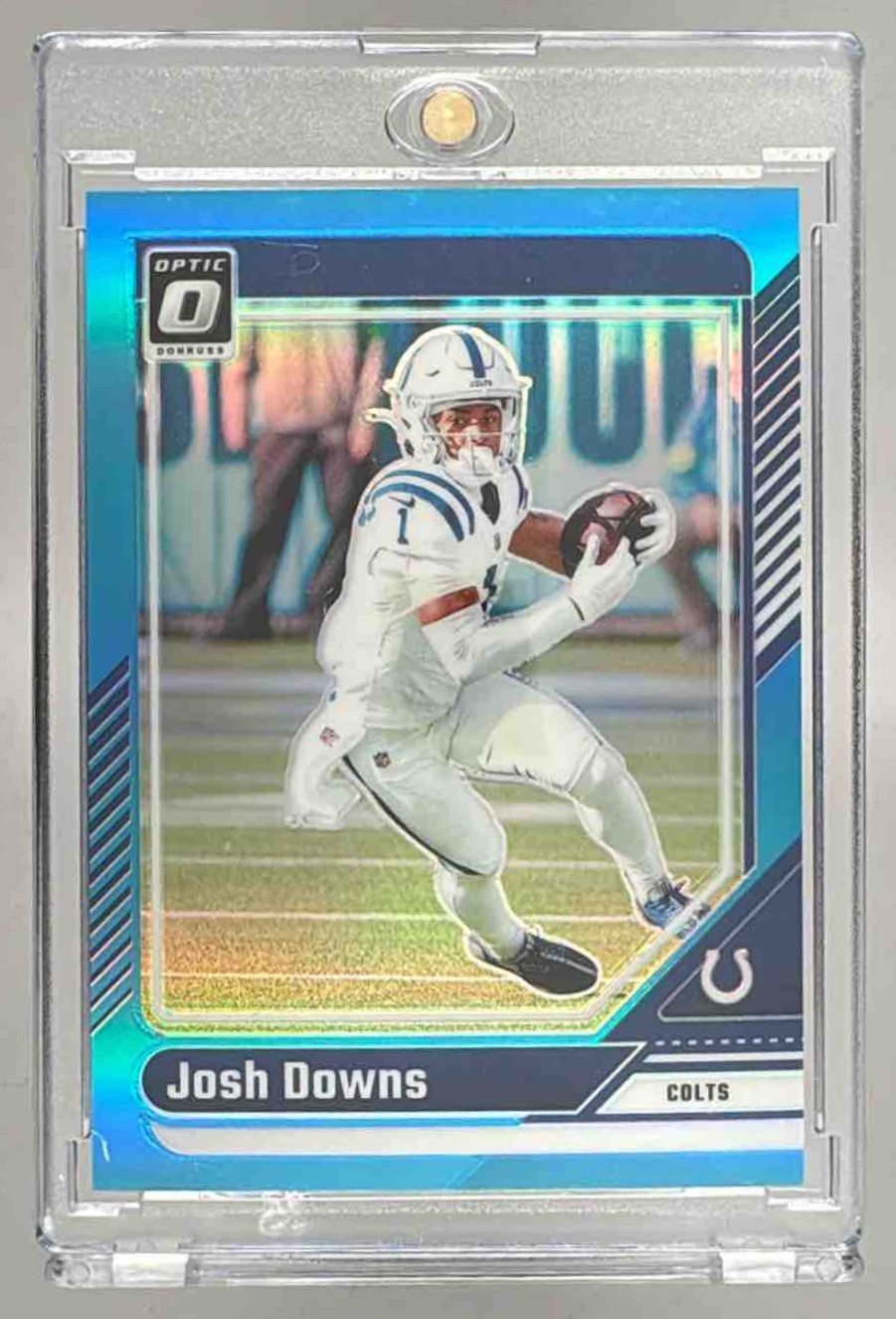 Card image for 2024 Panini Football Donruss Optic Josh Downs Aqua /299 #84 Indianapolis Colts