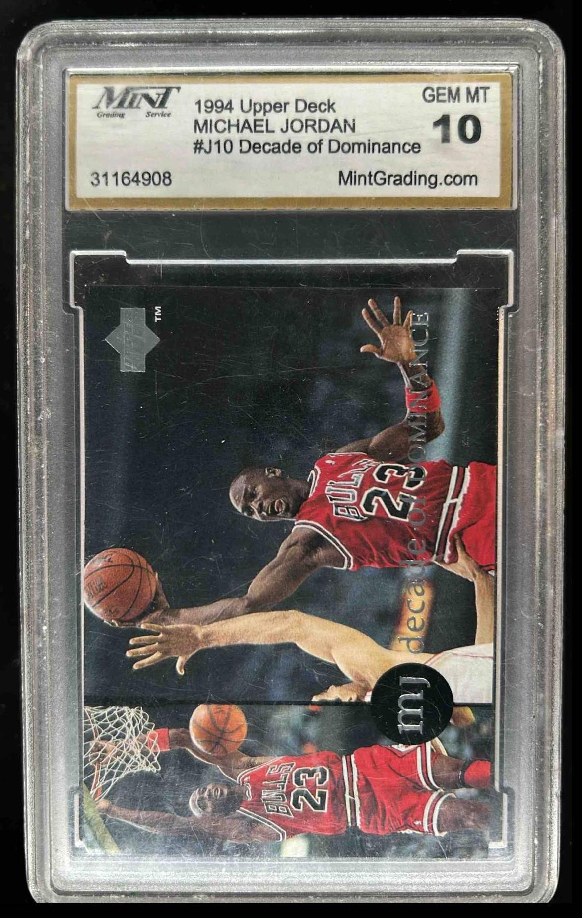 Card image for 1994-95 JORDAN RARE AIR MICHAEL #J10 DECADE OF DOMINANCE MGS 10