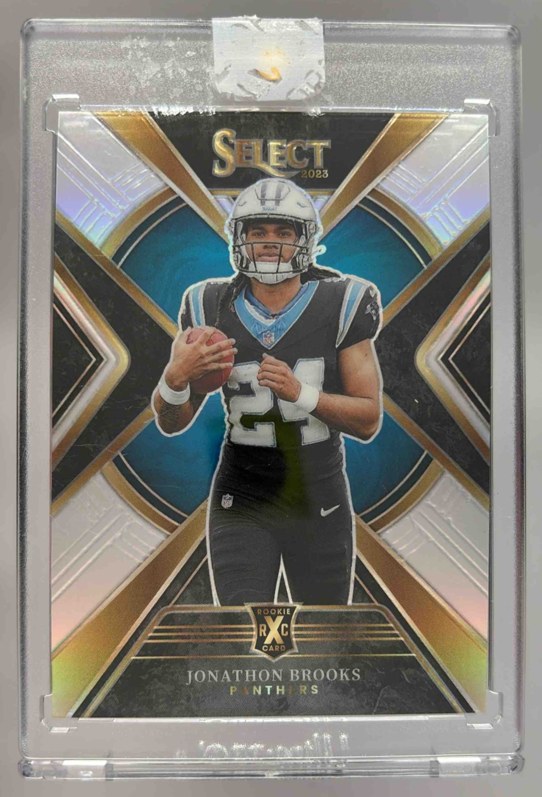 Card image for 2023 Panini Football Select Jonathon Brooks Silver Prizms #507 RC XRC