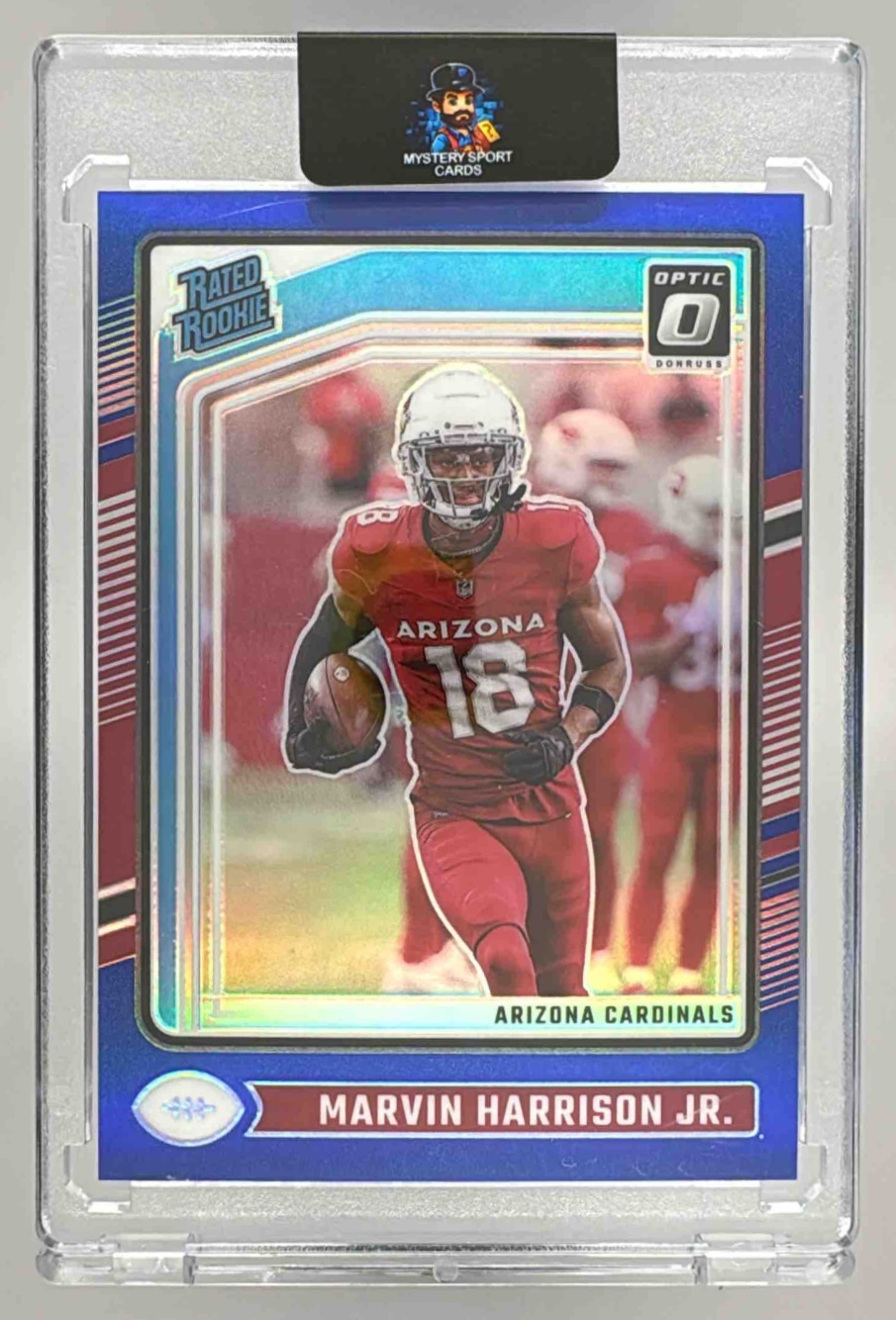 Card image for 2024 Panini Donruss Optic Marvin Harrison Jr. Blue /199 #276 Rated Rookie Cardinals