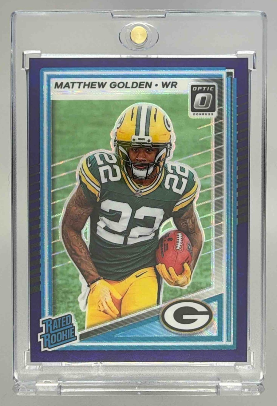 Card image for 2025 Panini Donruss Optic Matthew Golden Rated Rookie #205 Packers