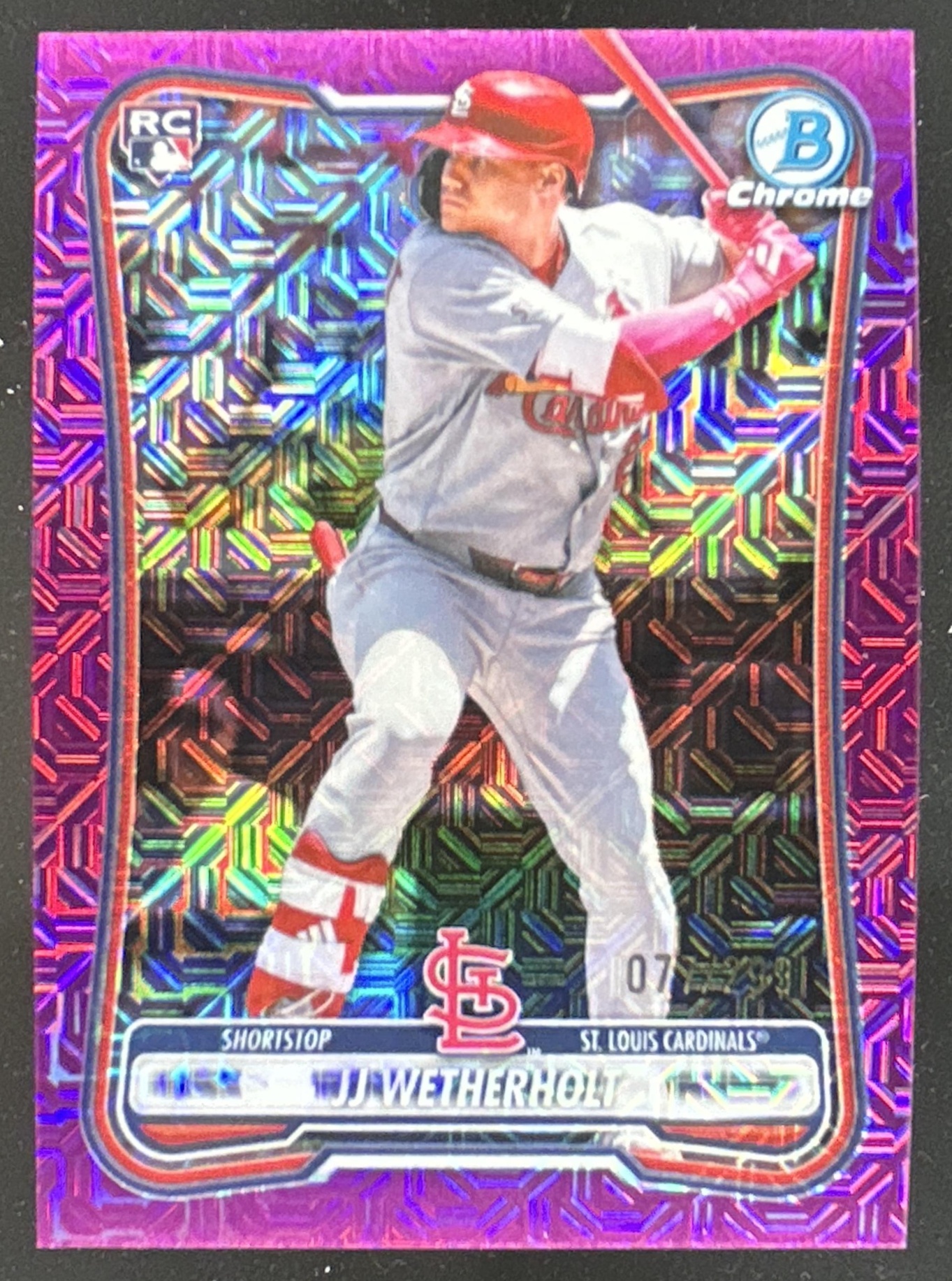 Card image for JJ Wetherholt 2026 Bowman Chrome Mega Box Fuchsia Mojo Refractor /299