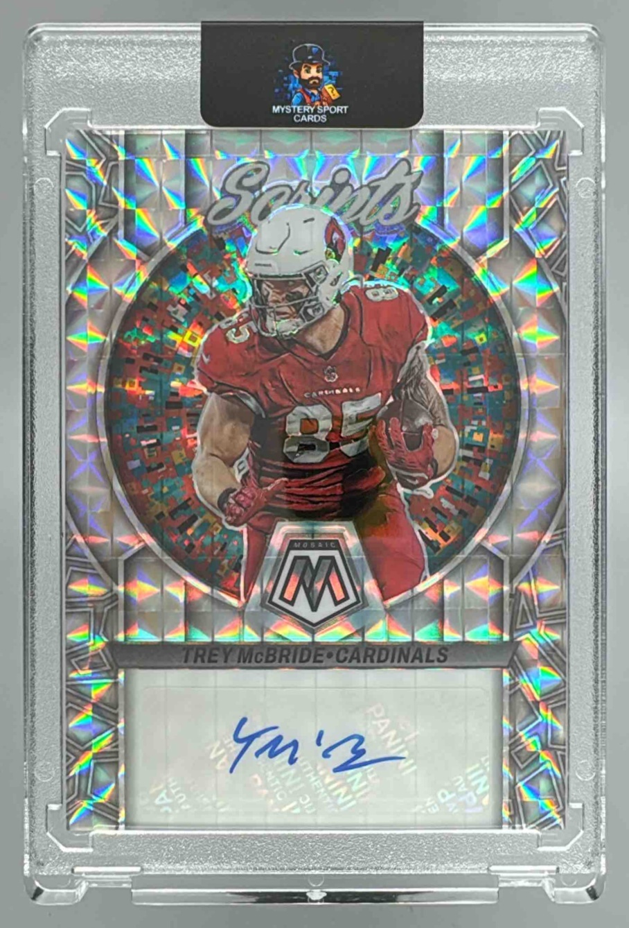 Card image for 2023 Panini Mosaic Trey McBride Scripts Mosaic Prizm #S5 Auto Cardinals