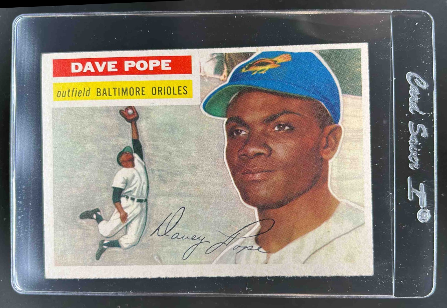 Card image for 1956 TOPPS BASEBALL DAVE POPE #154B BALTIMORE ORIOLES