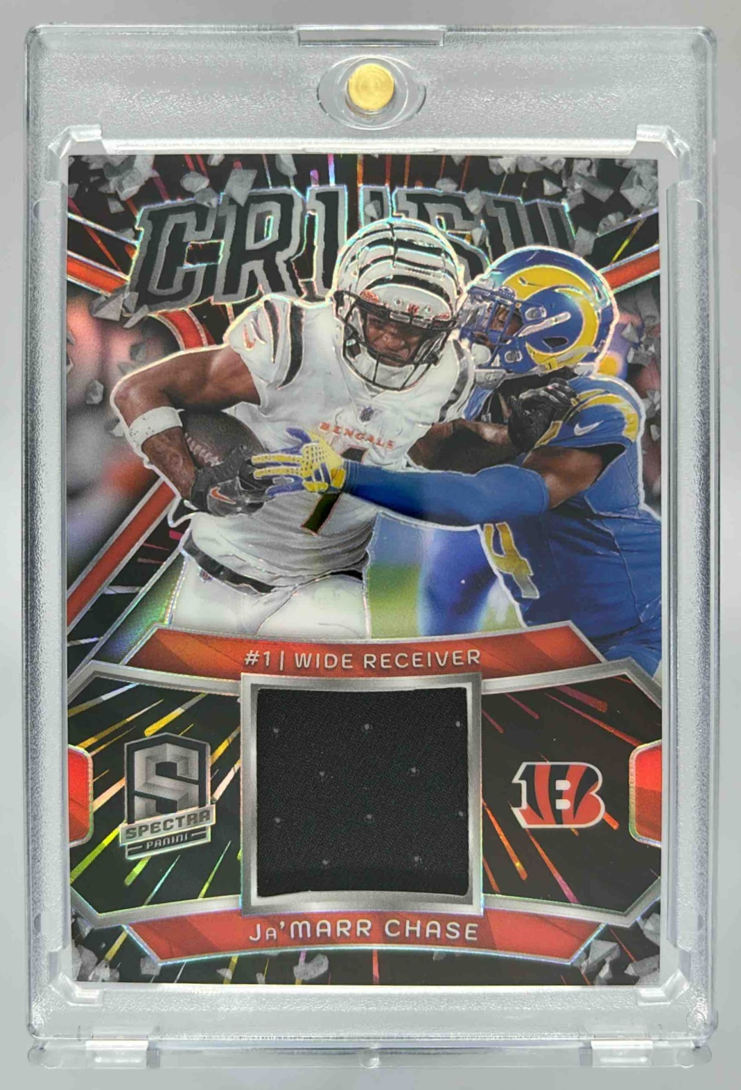 Card image for 2024 Panini Spectra Ja'Marr Chase Crush Hyper /75 #CRU-JCE Bengals