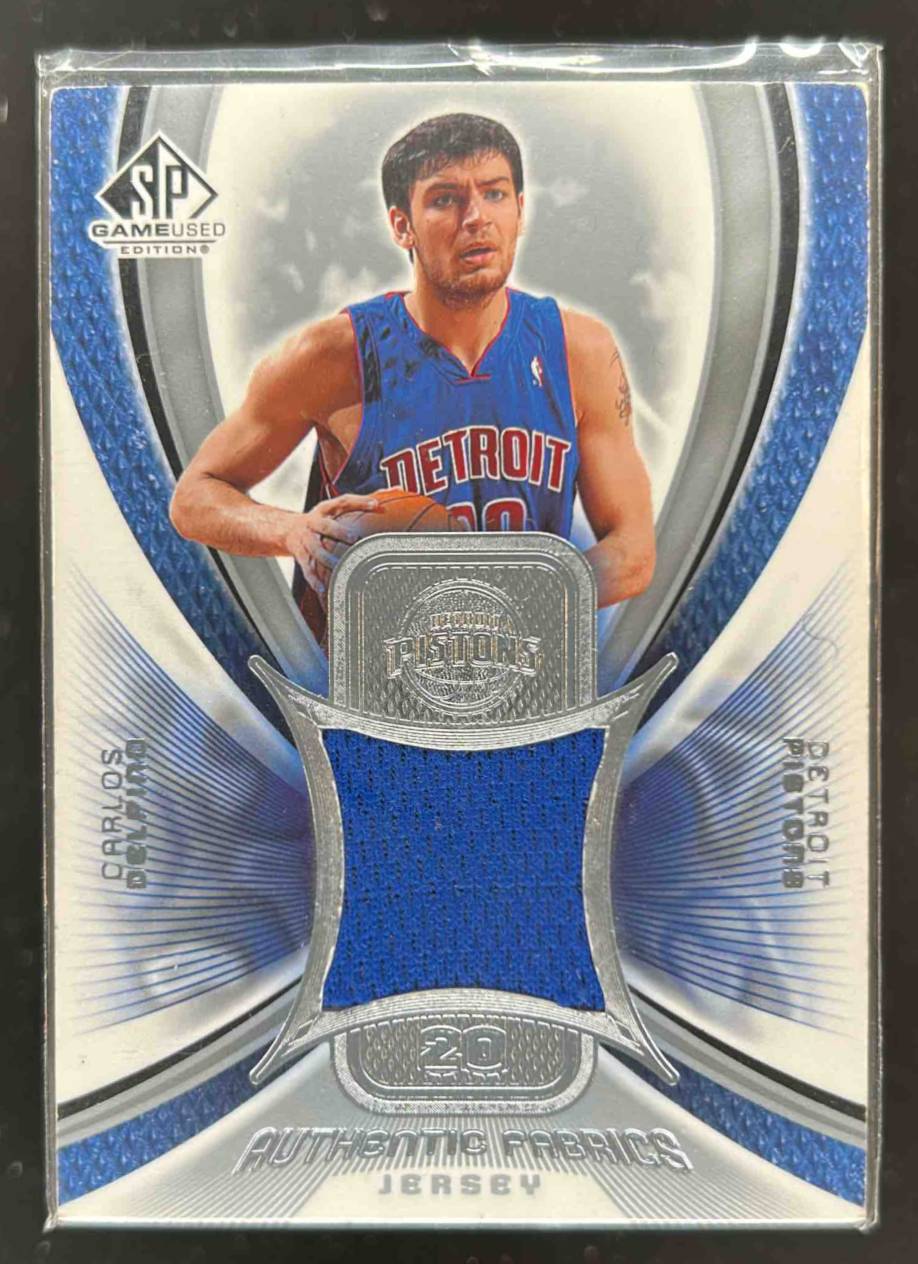 Card image for 2005-06 SP GAME USED CARLOS DELFINO AUTHENTIC FABRICS #AF-CD DETROIT PISTONS