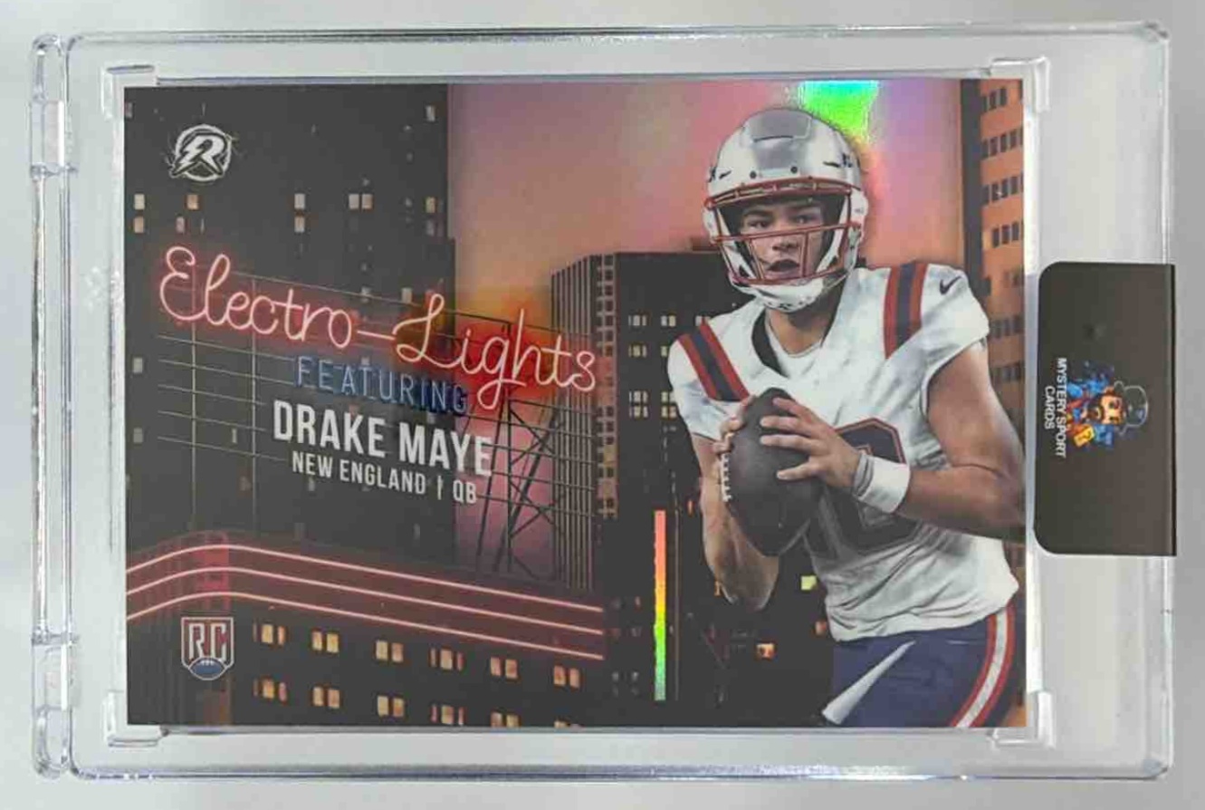 Card image for 2024 Topps Resurgence Drake Maye Electro-Lights #EL-7 RC Patriots