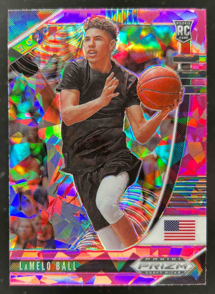 Card image for 2020-21 PANINI PRIZM DRAFT PICKS COLLEGIATE LAMELO BALL PINK ICE #3 RC ROOKIE