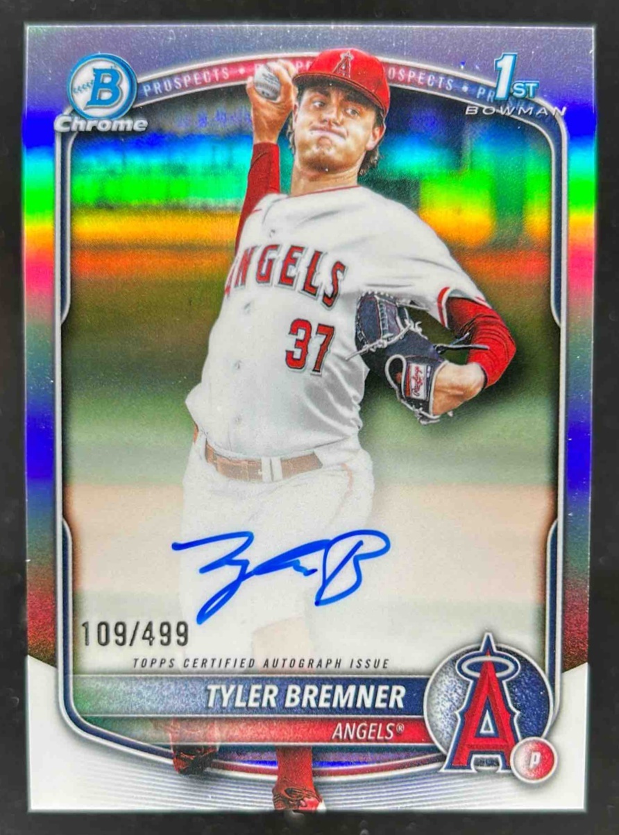 Card image for Tyler Bremner 2025 Bowman Draft Chrome Prospect Auto Refractor /499