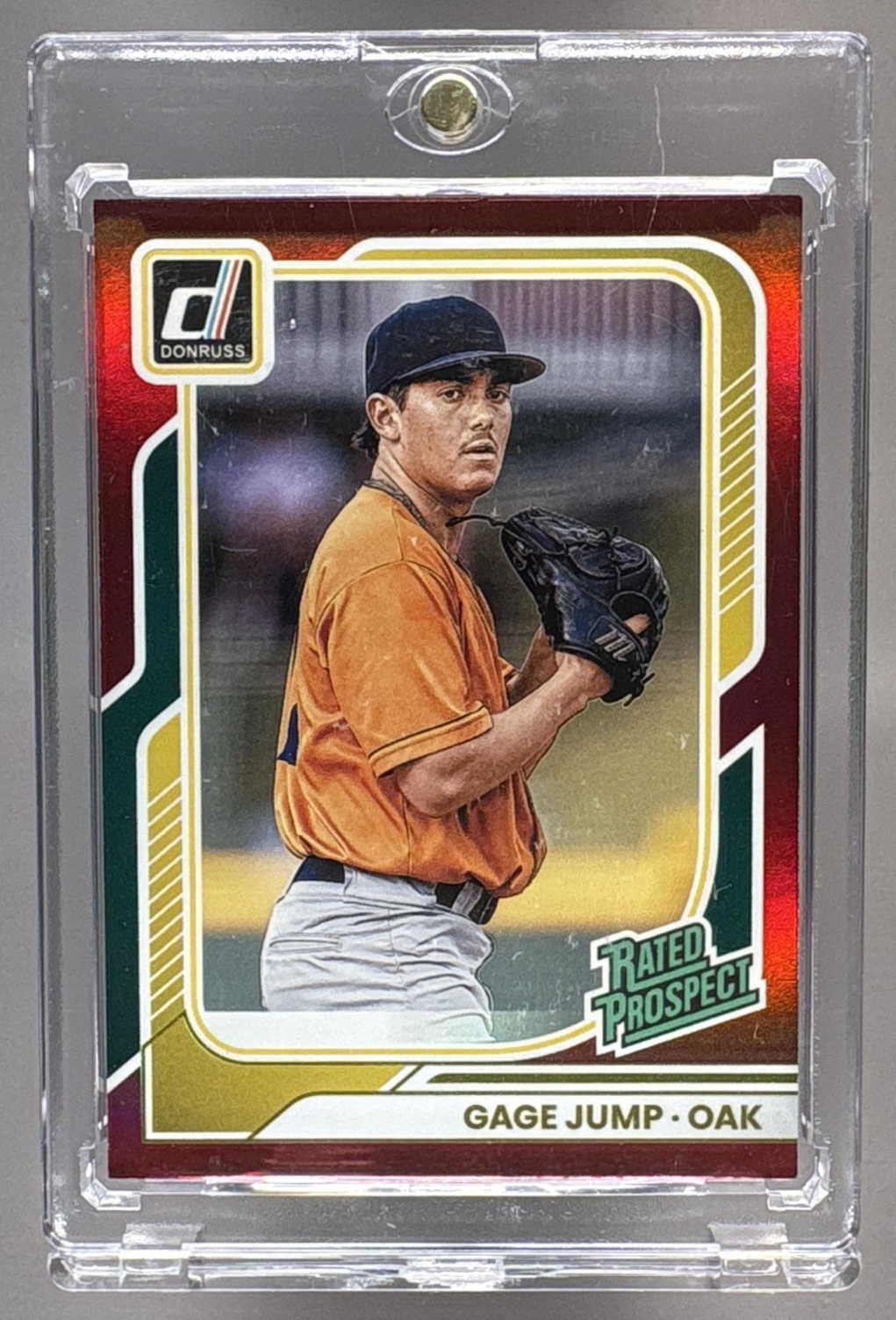 2026 PANINI DONRUSS GAGE JUMP #128 RATED PROSPECTS RED 97/250 PROSPECT A'S