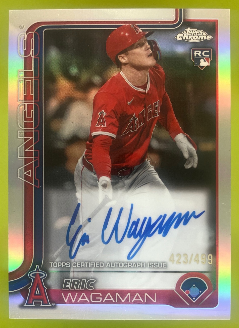 Card image for 2025 Topps Chrome Eric Wagaman Rookie Auto Refractor /499 #RA-EW RC