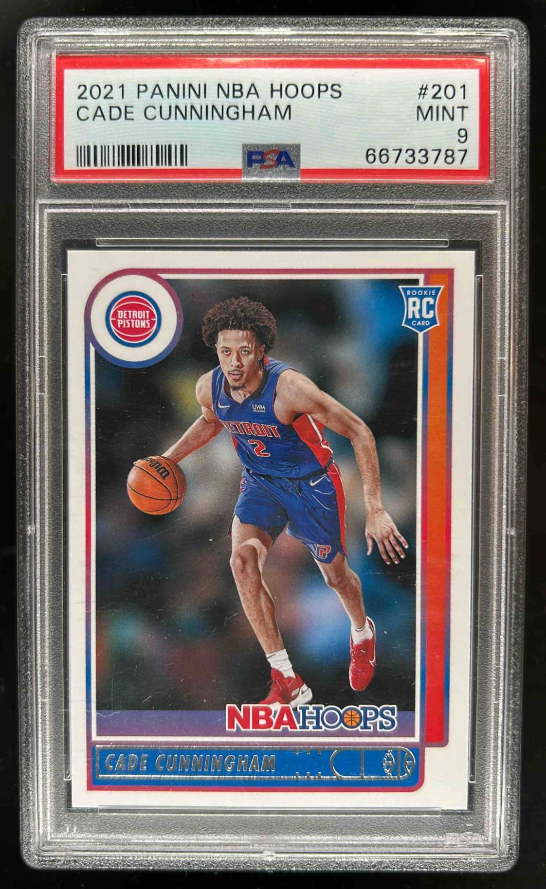 Card image for 2021-22 PANINI HOOPS CADE CUNNINGHAM #201 RC PSA 9 ROOKIE DETROIT PISTONS