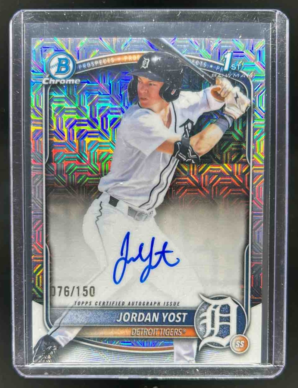 Jordan Yost 2025 Bowman Draft Chrome Prospect Auto HTA Choice Refractor /150