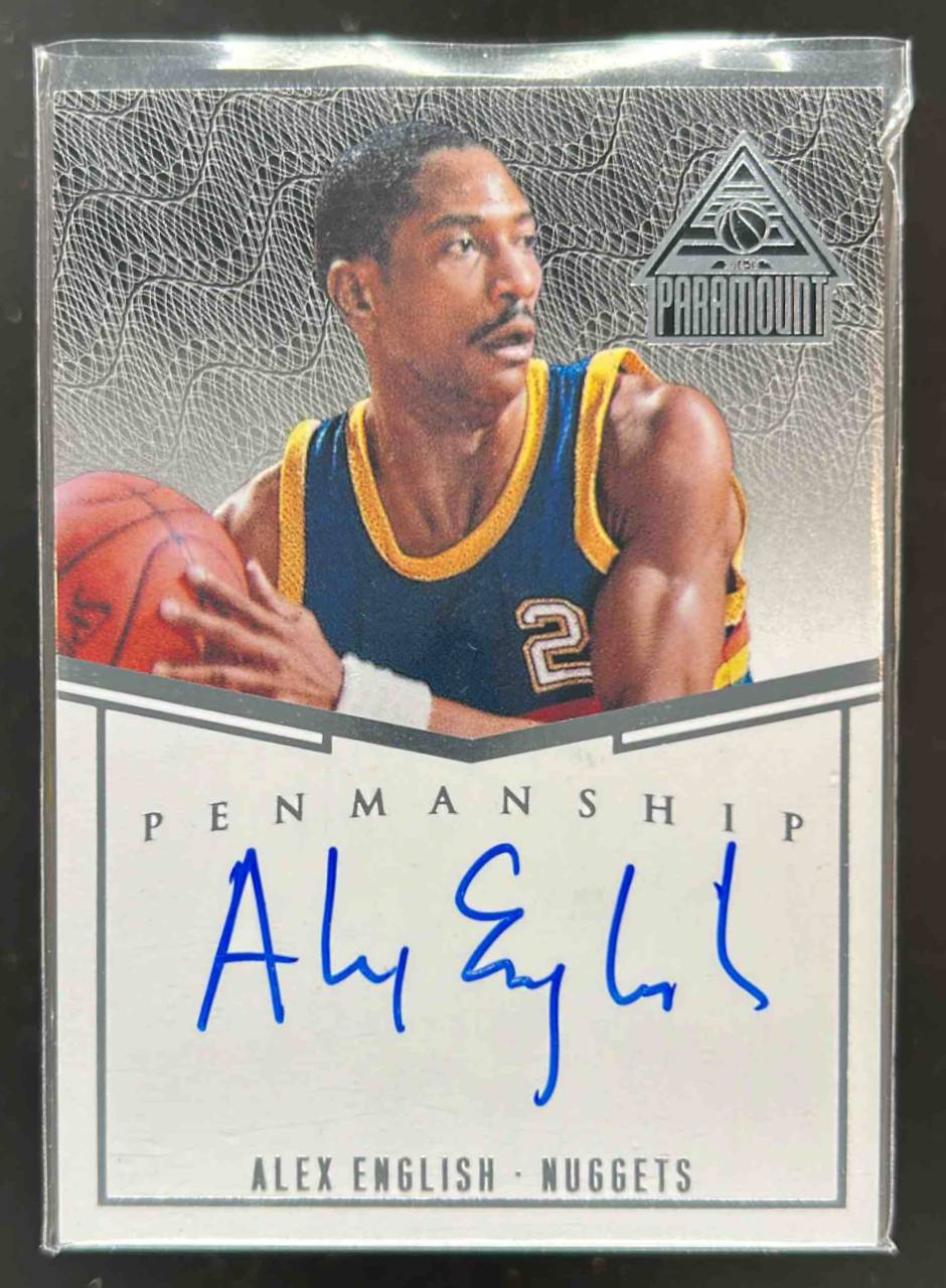 Card image for 2014-15 PANINI PARAMOUNT ALEX ENGLISH PENMANSHIP AUTO /99 #P-AE DENVER NUGGETS