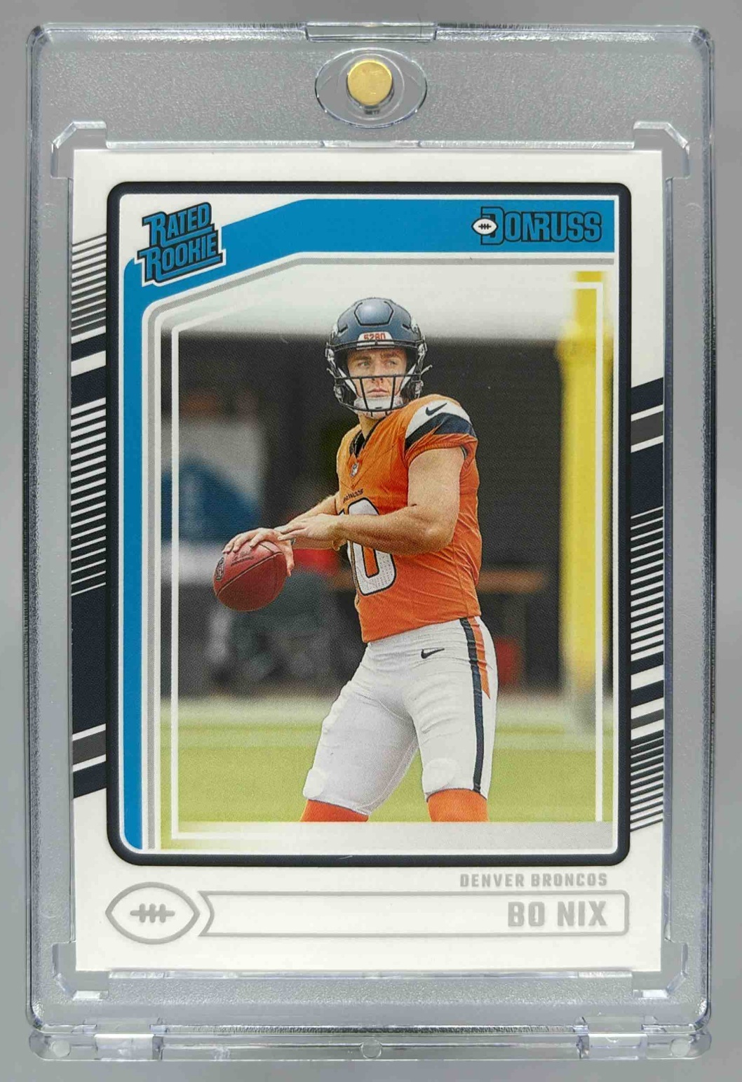 Card image for 2024 Panini Football Donruss Bo Nix #369 RC Rated Rookie Denver Broncos