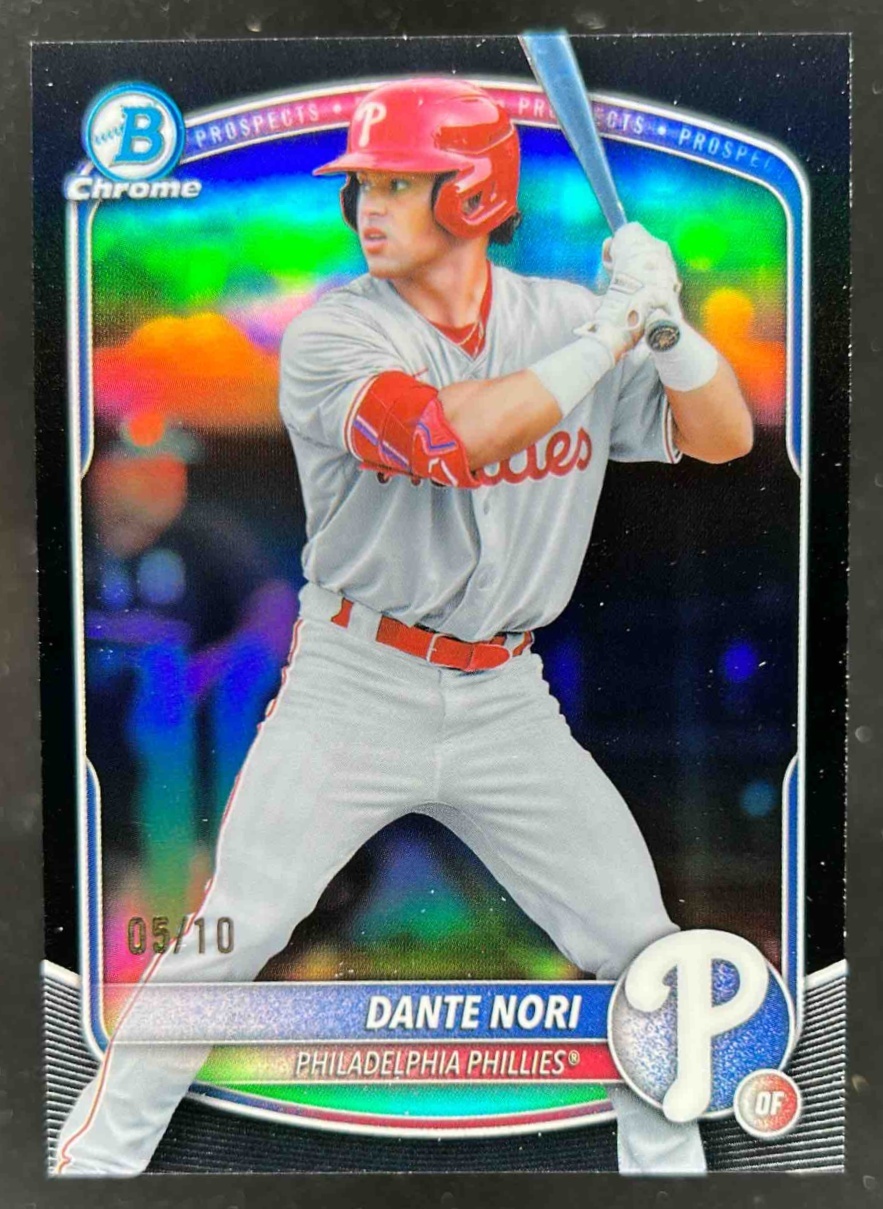 Card image for Dante Nori 2025 Bowman Draft Chrome Black Refractor /10