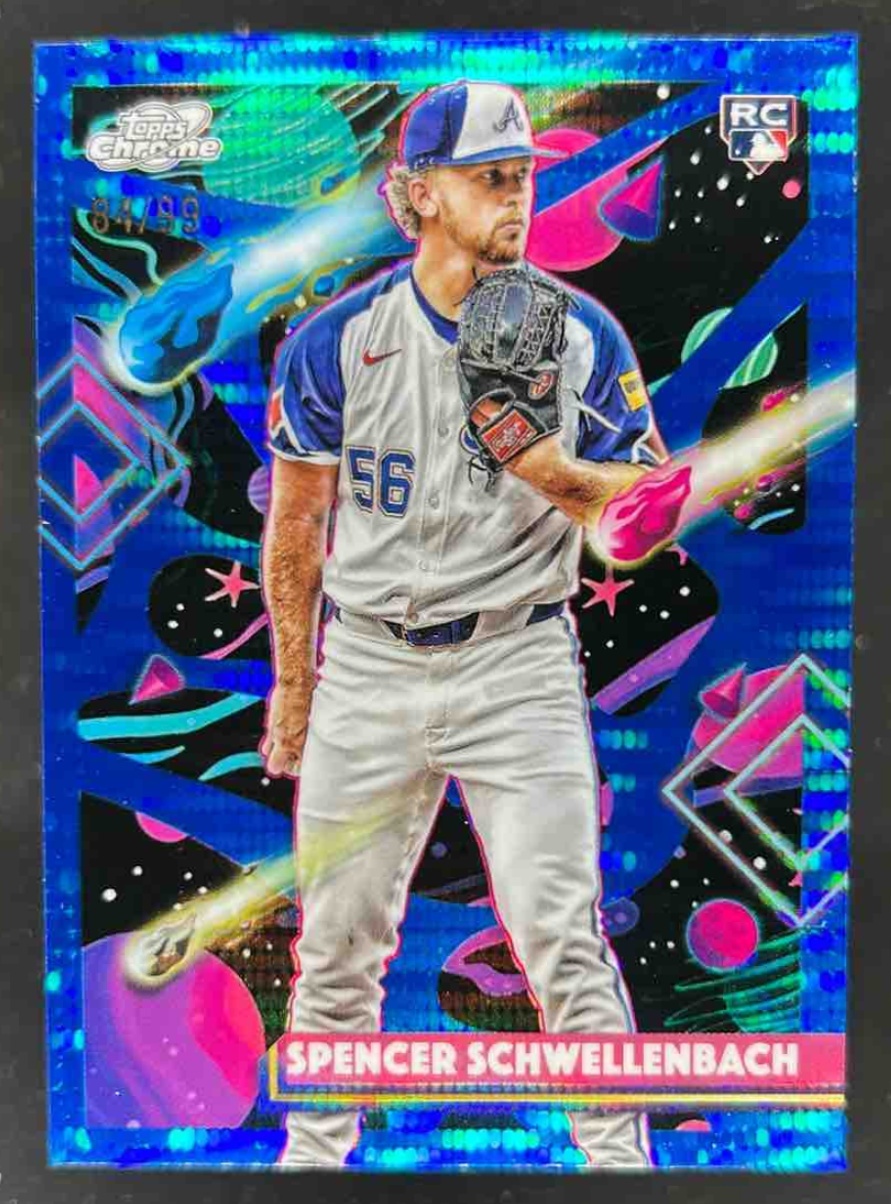 Card image for Spencer Schwellenbach 2025 Topps Cosmic Chrome Blue Moon Refractor /99