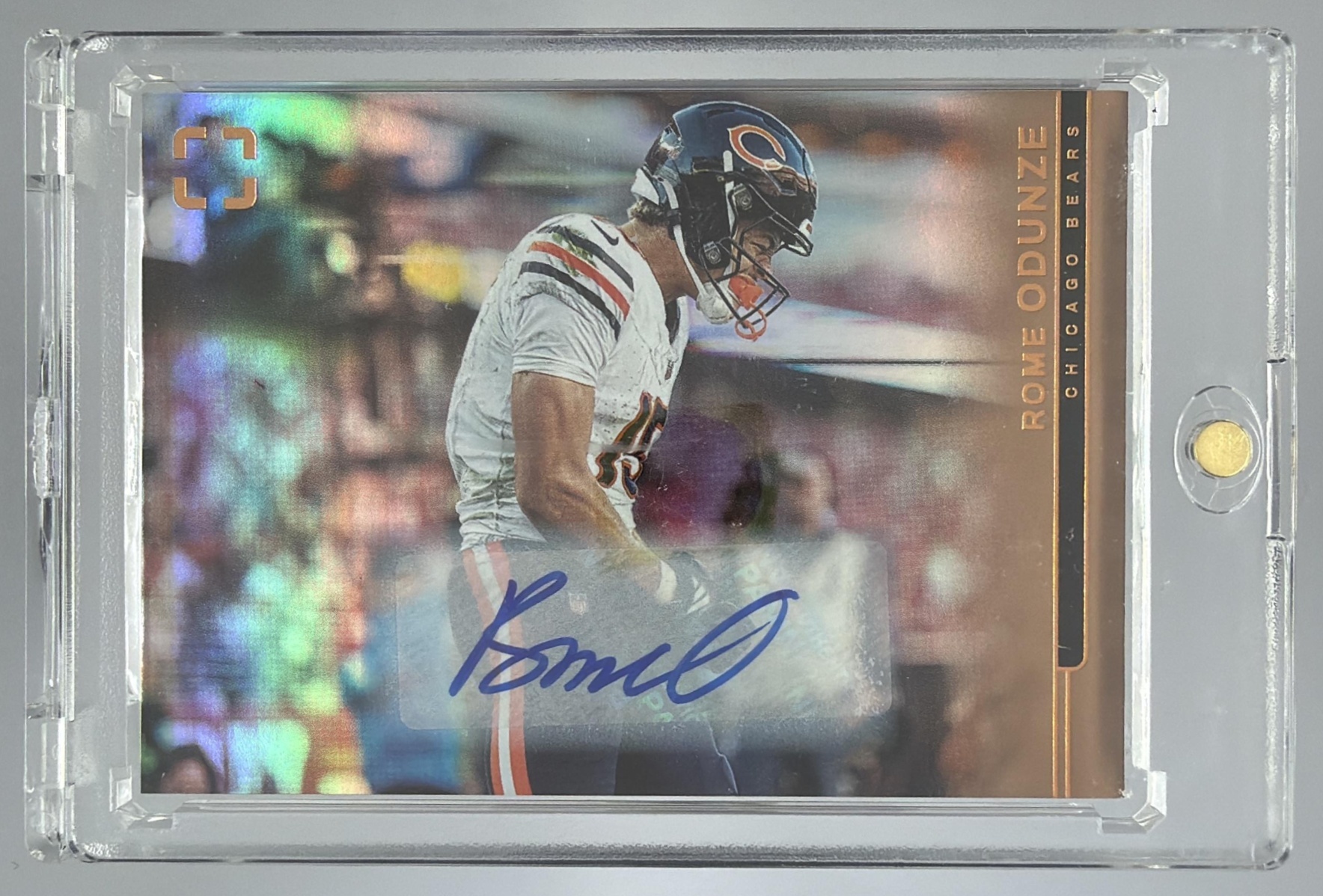 Card image for 2025 Panini Football PhotoGenic Rome Odunze Auto Horizontal #117 Chicago Bears