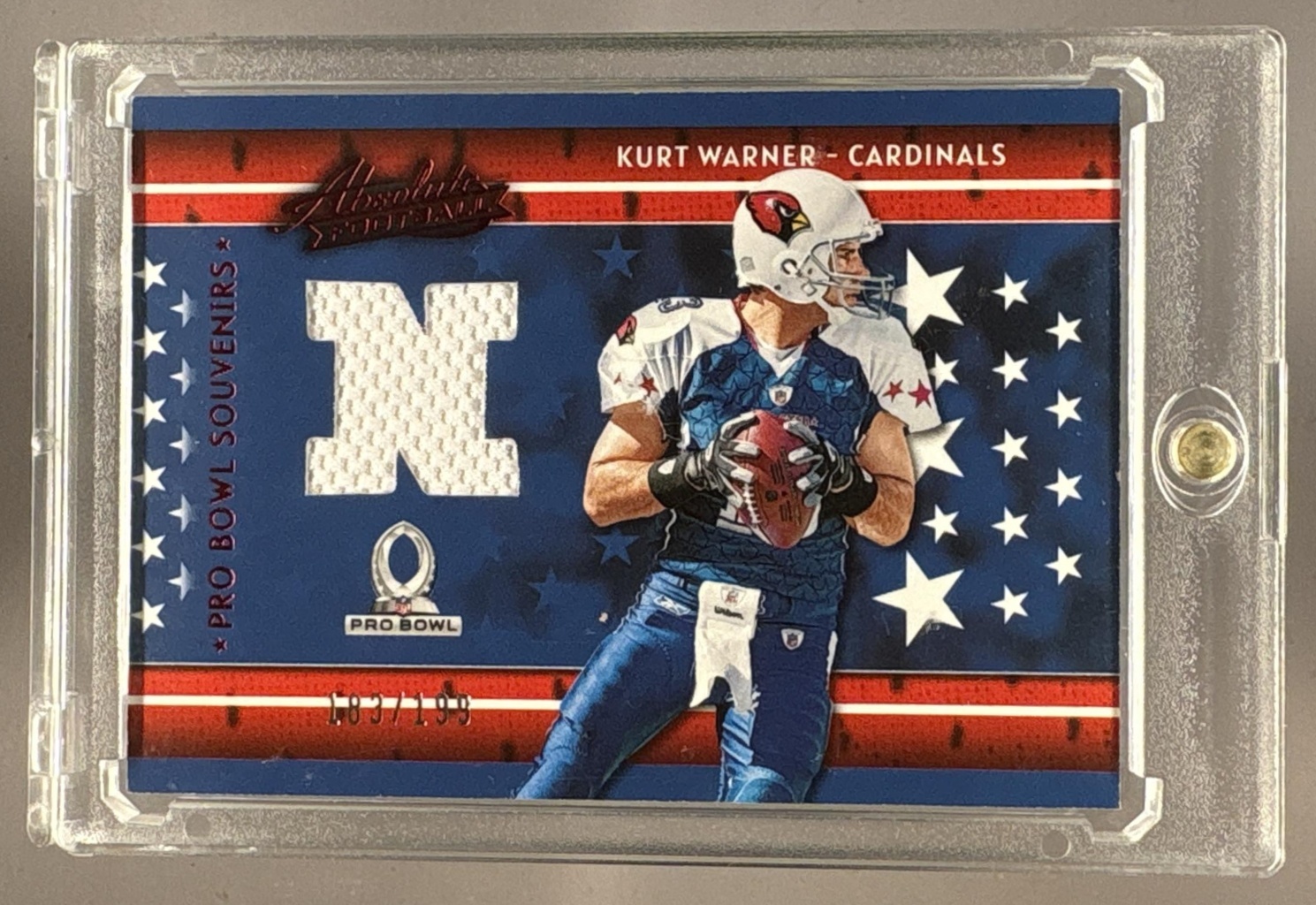 2023 PANINI ABSOLUTE KURT WARNER #PBS-KWA PRO BOWL SOUVENIRS /199 PATCH