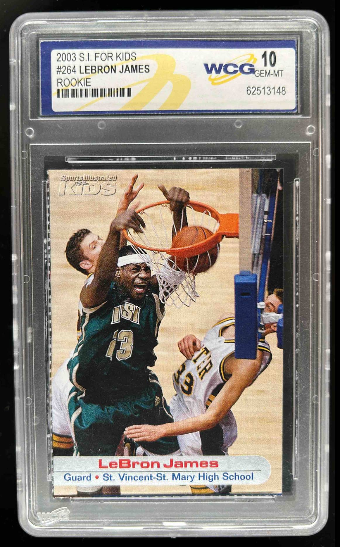 Card image for 2003 SPORTS ILLUSTRATED FOR KIDS LEBRON JAMES #264 WCG 10