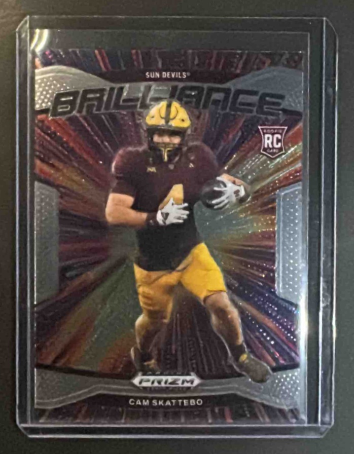 Card image for 2025 Panini Prizm Draft Picks Cam Skattebo #3 Brilliance Sun Devils