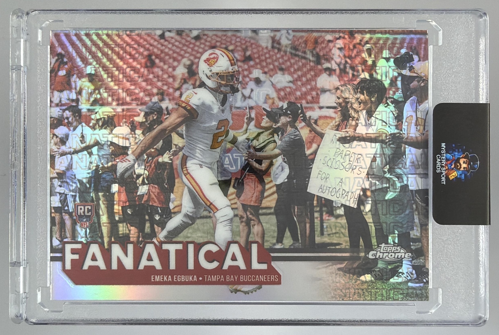 Card image for 2025 Topps Football Chrome Emeka Egbuka Fanatical #FF-6 RC Tampa Bay Buccaneers