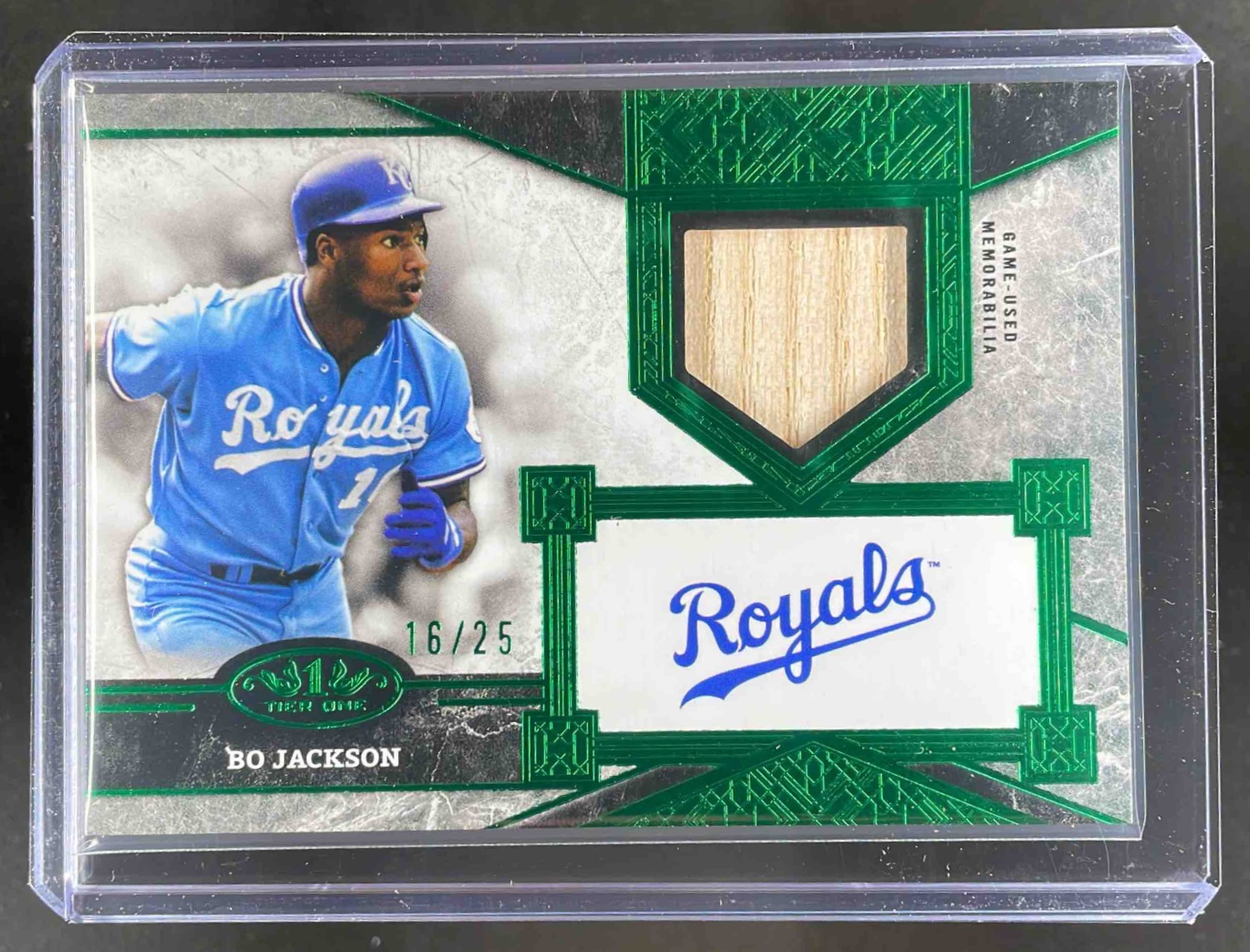 Card image for Bo Jackson 2025 Topps Tier One Top Shelf Relics #TSR-BJ Kansas City Royals