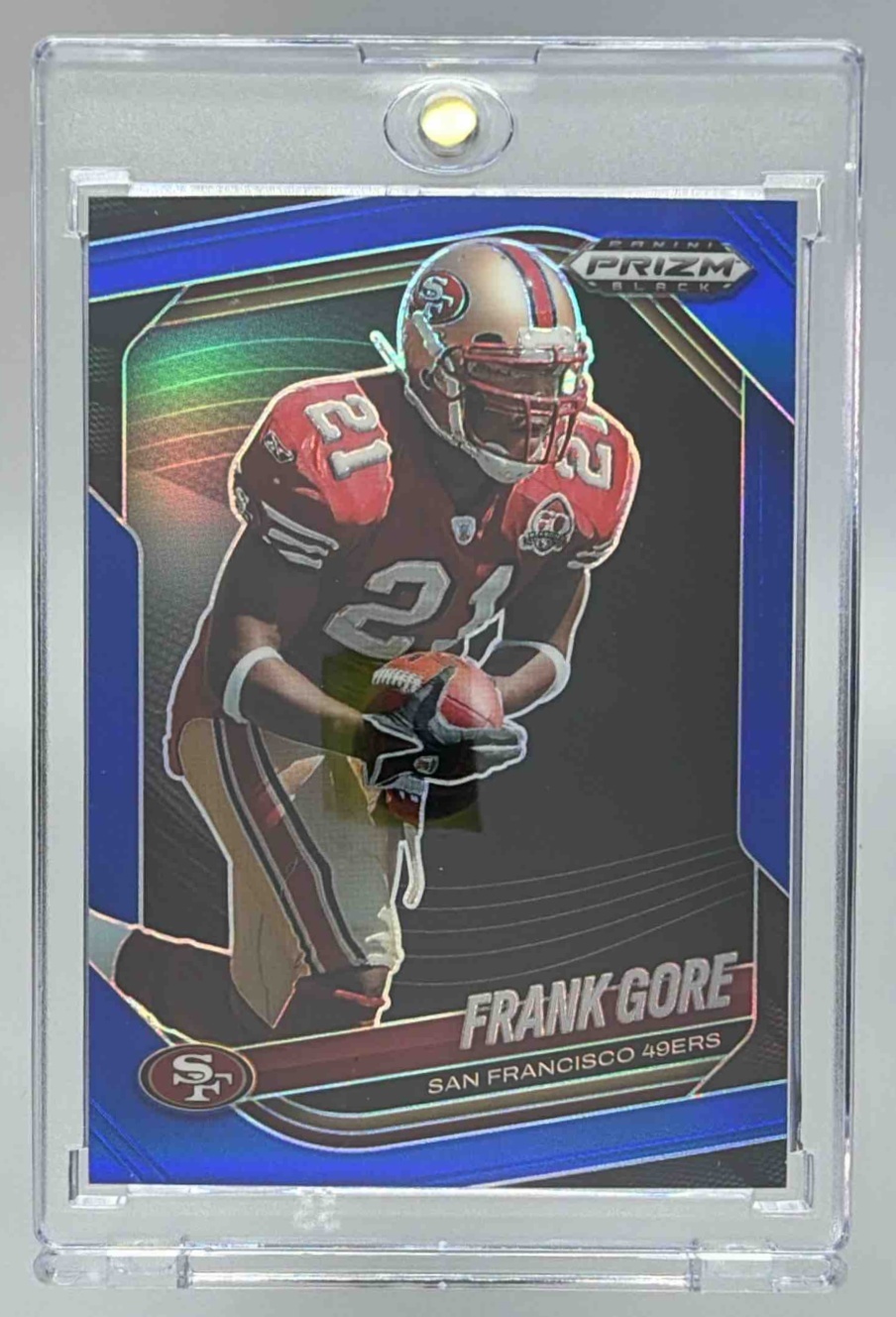 Card image for 2025 Panini Football Prizm Black Frank Gore Blue /199 #134 San Francisco 49ers