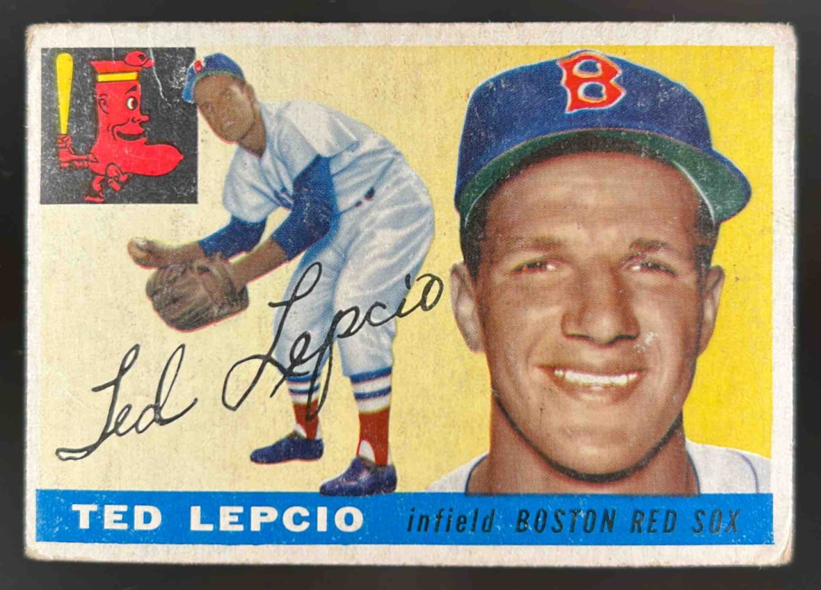Card image for 1955 TOPPS BASEBALL TED LEPCIO #128 BOSTON RED SOX