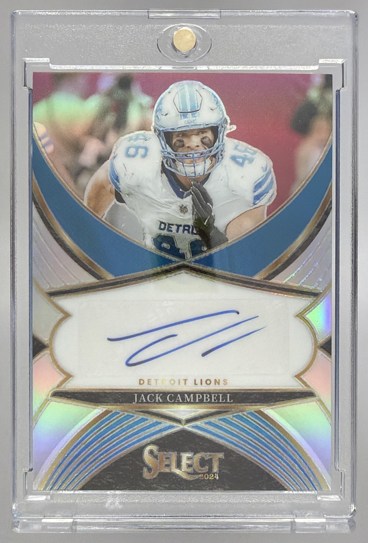Card image for 2024 Panini Football Select Jack Campbell Signatures #SSP-JCL Auto Detroit Lions