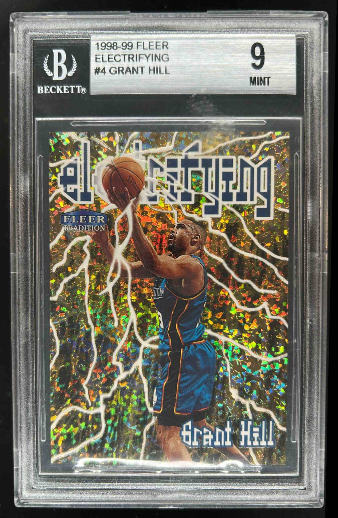 Card image for 1998-99 FLEER TRADITION GRANT HILL #4E ELECTRIFYING BGS 9 DETROIT PISTONS