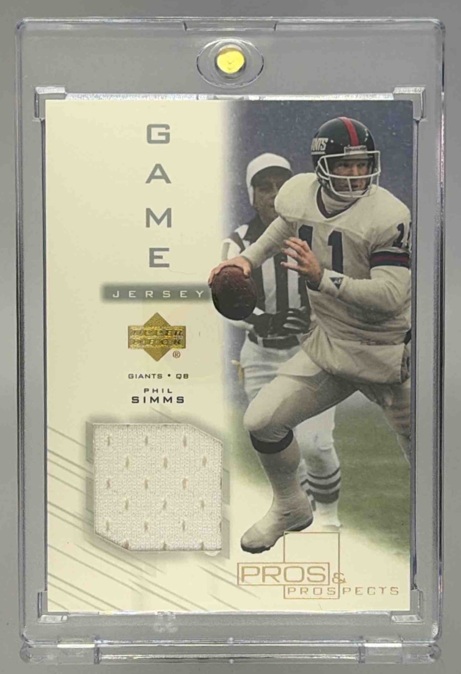 Card image for 2001 Upper Deck Pros & Prospects Phil Simms Game Jerseys #PS-J Giants