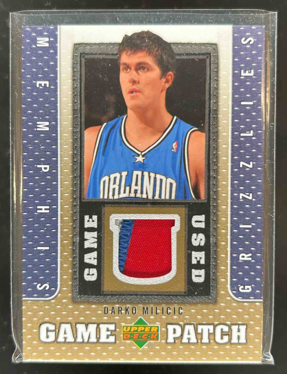 Card image for 2007-08 UPPER DECK DARKO MILICIC UD GAME PATCH #GJ-DM MEMPHIS GRIZZLIES