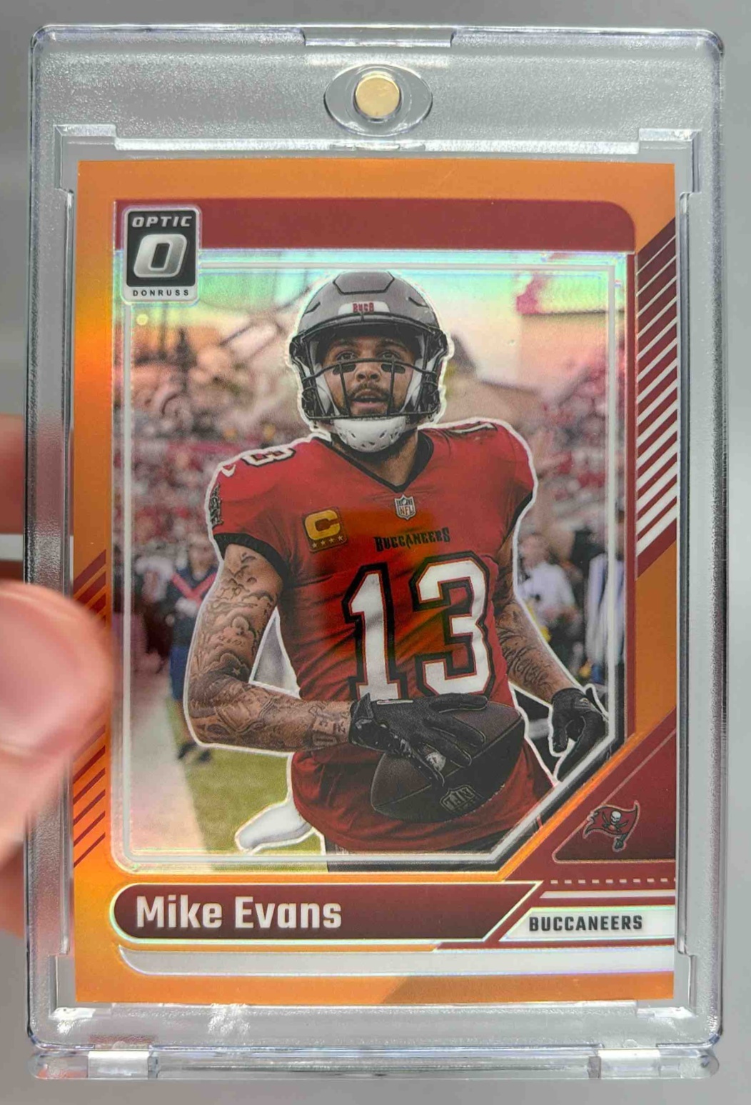 Card image for 2024 Panini Donruss Optic Mike Evans Orange /249 #186 Buccaneers