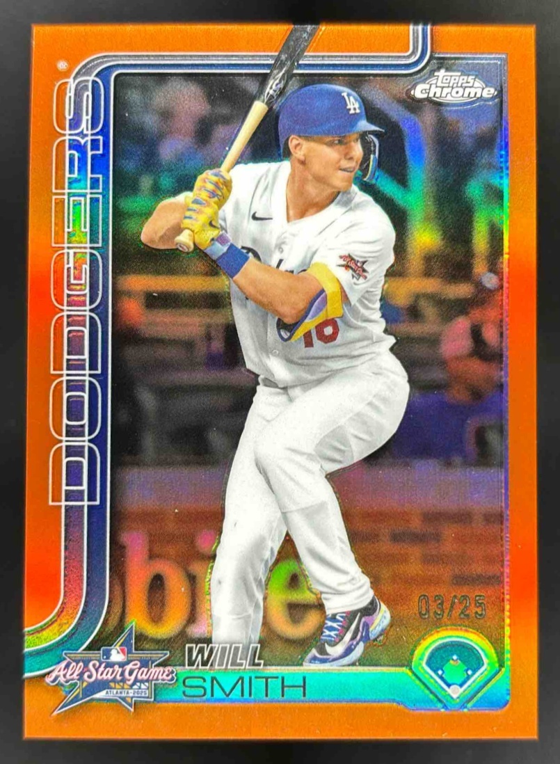 Card image for 2025 Topps Chrome Update Will Smith All-Star Game Orange Refractor /25