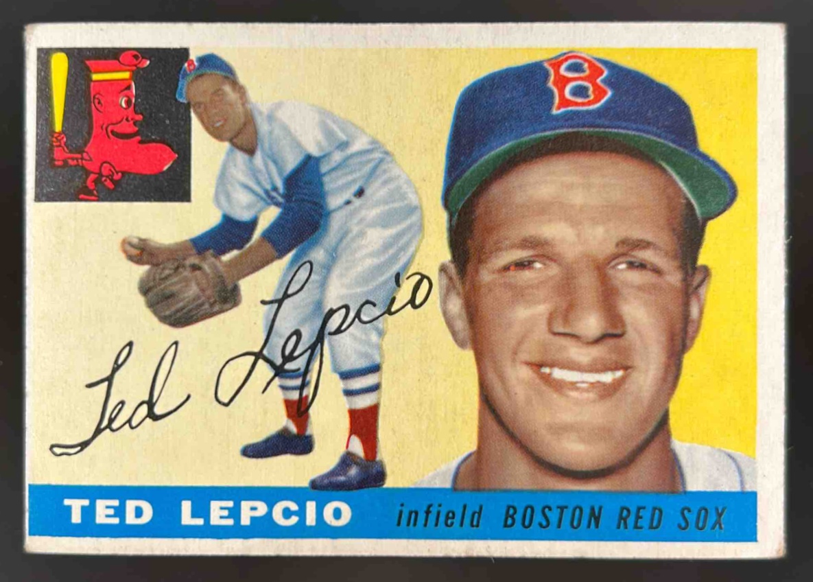 Card image for 1955 TOPPS BASEBALL TED LEPCIO #128 BOSTON RED SOX