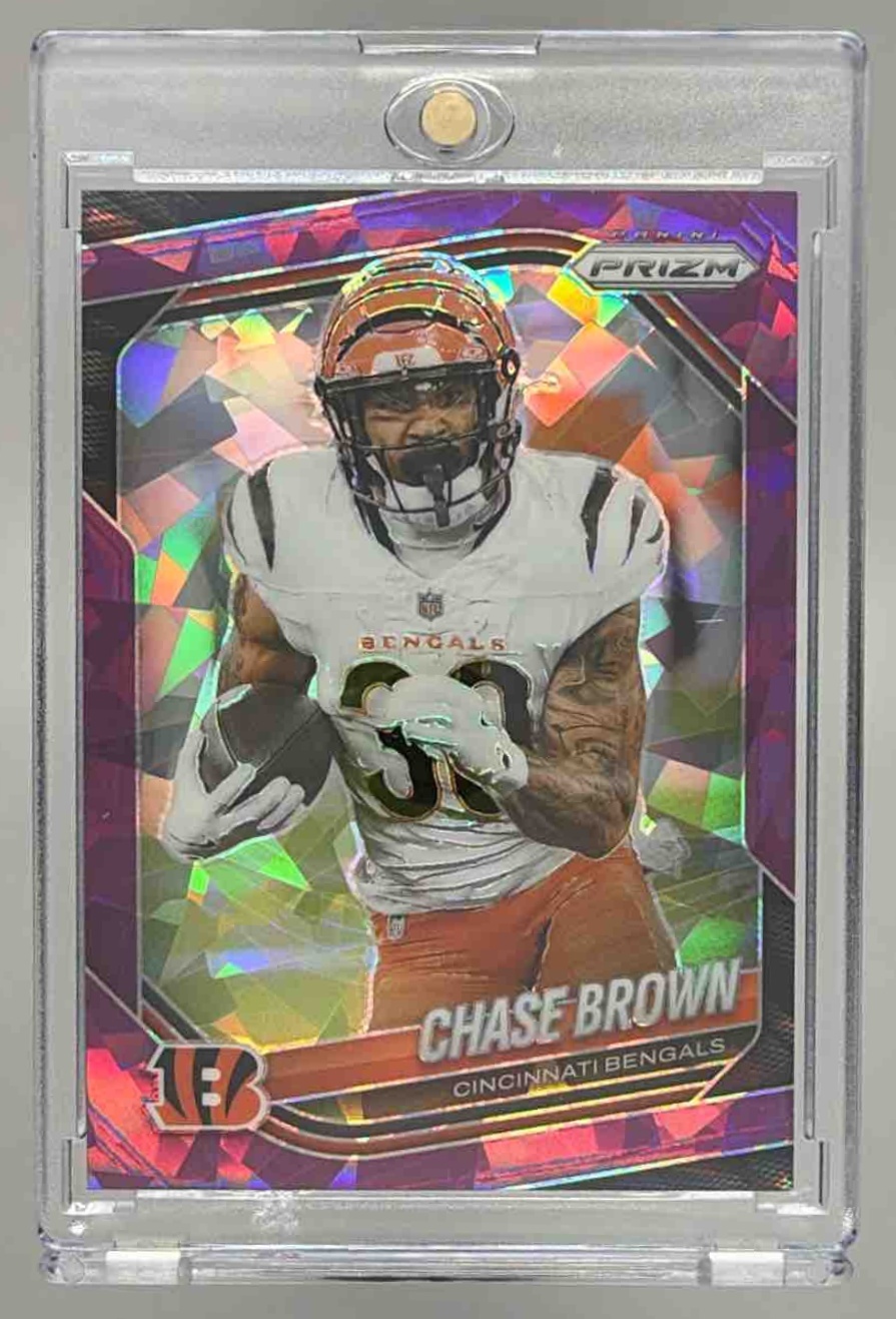 Card image for 2025 Panini Football Prizm Chase Brown #130 Cincinnati Bengals
