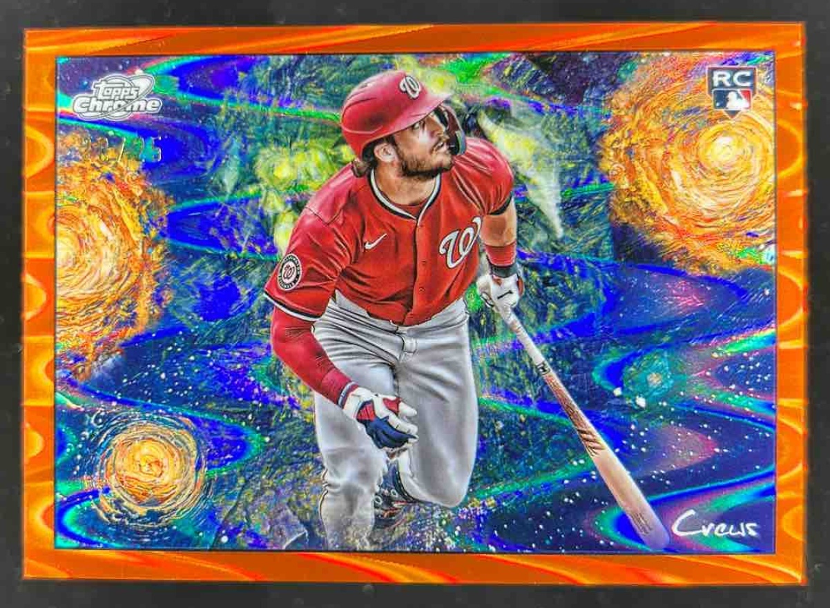 Card image for Dylan Crews 2025 Topps Cosmic Chrome Stars in the Night Orange /25