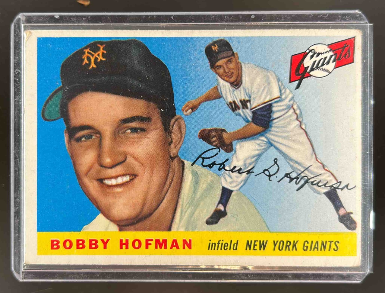 Card image for 1955 TOPPS BASEBALL BOBBY HOFMAN #17 NEW YORK GIANTS