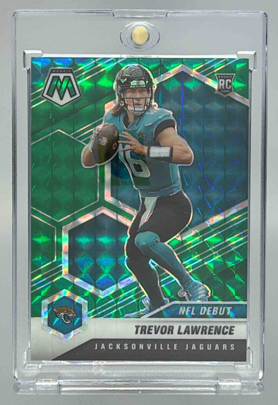 Card image for 2021 Panini Football Mosaic Trevor Lawrence #241 RC Jacksonville Jaguars