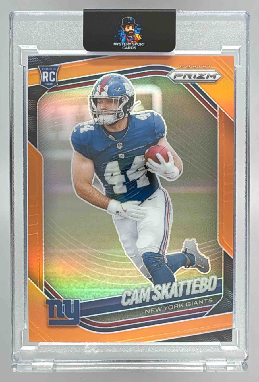 Card image for 2025 Panini Football Prizm Cam Skattebo Orange /249 #363 RC New York Giants
