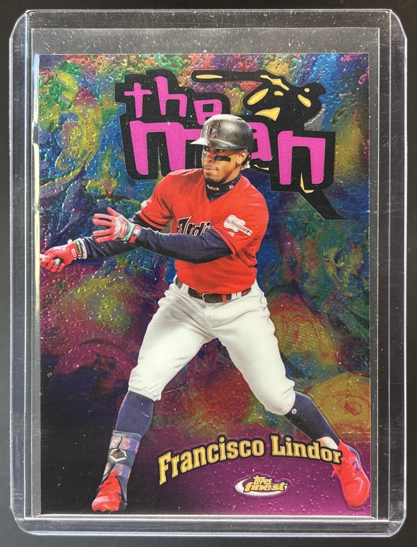 Card image for 2020 TOPPS FINEST FRANCISCO LINDOR #FTM-22 1998 THE MAN CLEVELAND INDIANS