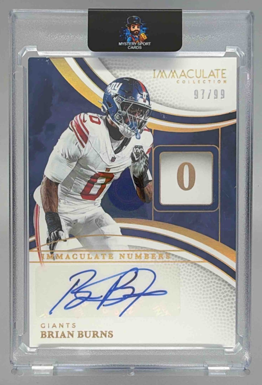 Card image for 2025 Panini Immaculate Collection Brian Burns Numbers Signatures /99 #11 Auto Giants